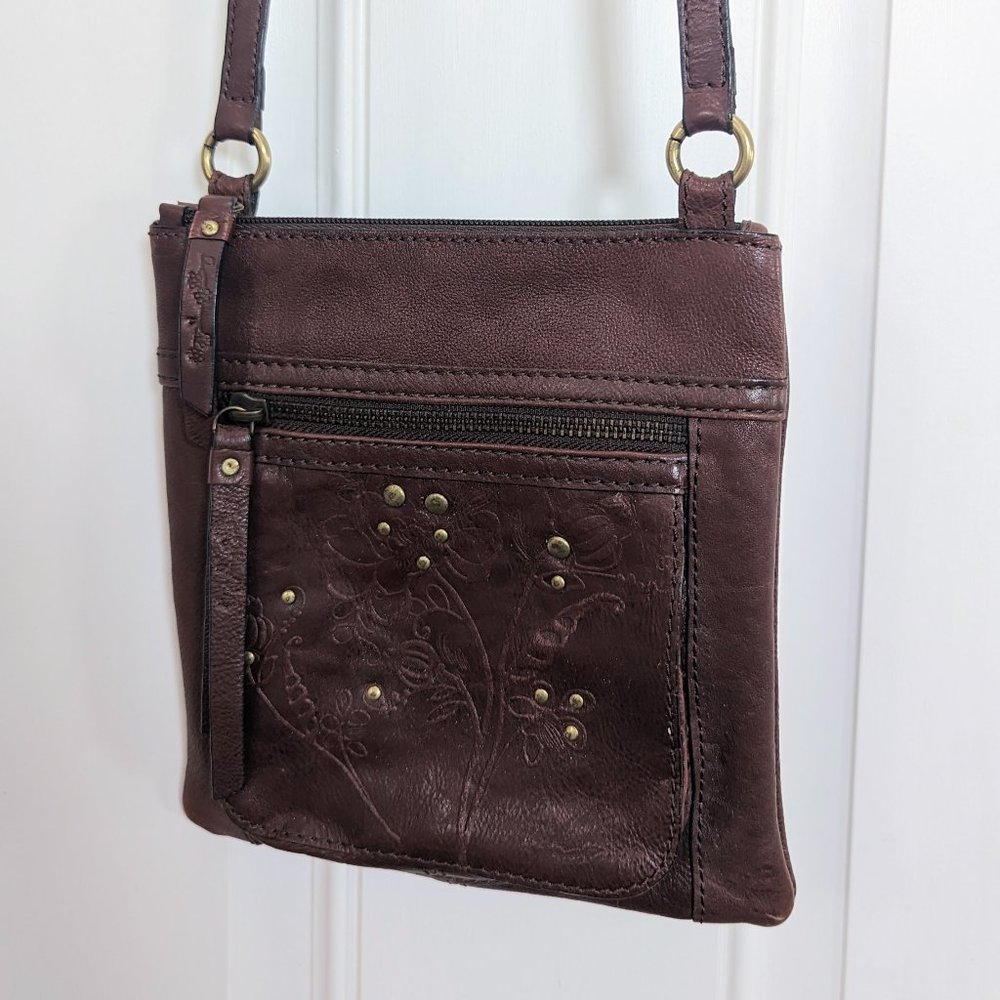 Fossil Embossed Leather Cross-body Purse